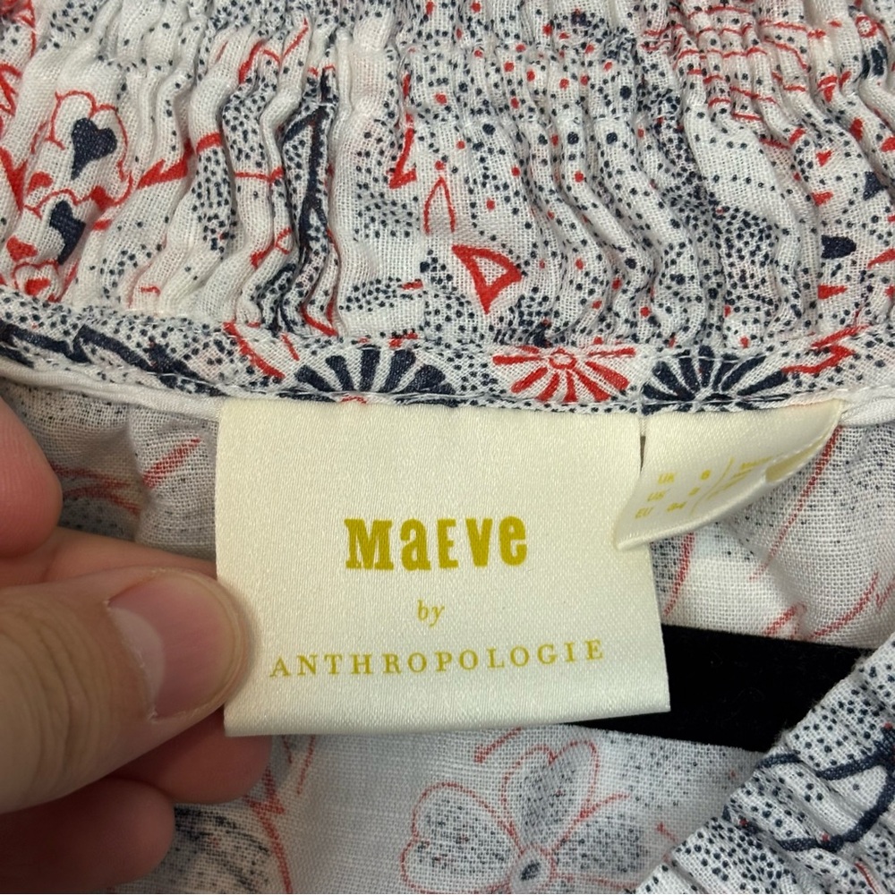 Maeve By Anthropologie Floral Print Button Down Blouse Size 2 - Picture 5 of 8